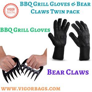 BBQ Grill Gloves & Bear Claws Twin pack